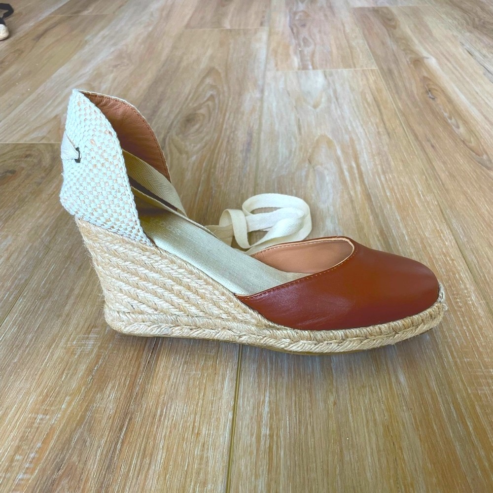 Soludos® Leather Tall Wedge Espadrille